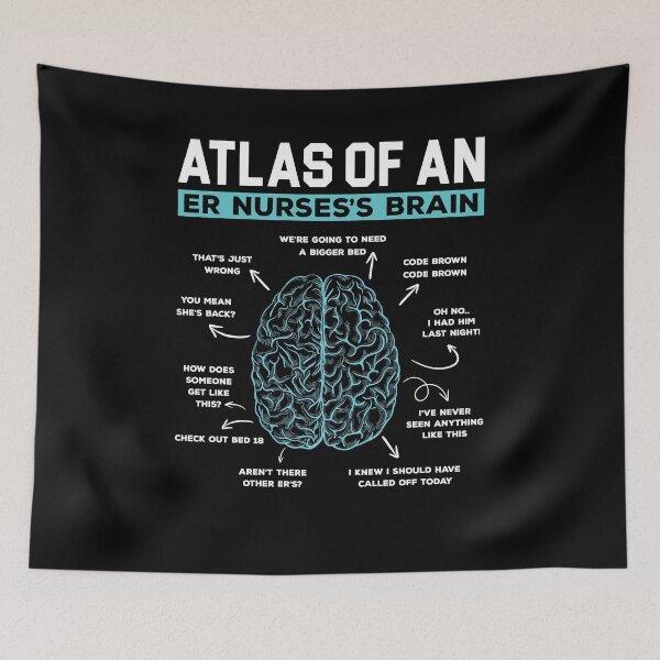Item preview, Altas Of An ER Nurse's Brain Shirt, Emergency Room Nurse Shirt, Nursing Hospital, ER Nurse Shirt, Registered Emergency Nurse, ER Nurse Life designed and sold by aymob.