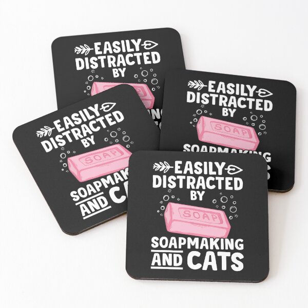 Item preview, Easily Distracted By Soapmaking And Cats Shirt, Funny Soap Making Shirt, Soap Making Gift, Soap Making Lover, Cat Lover Shirt, Cat Paw Shirt designed and sold by aymob.