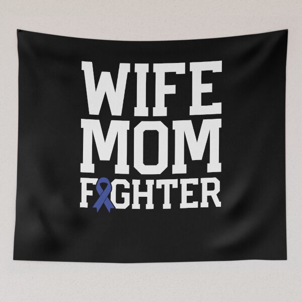 Item preview, Wife Mom Fighter Shirt, Colon Cancer Shirt, Colon Cancer Warrior Shirt, Colon Cancer Awareness Tee, Colon Cancer Survivor Gift, Bowel Cancer designed and sold by aymob.