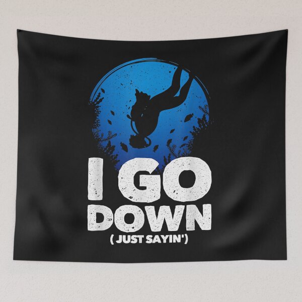 Item preview, I go Down Funny Diving Design designed and sold by AdrienDierckx.