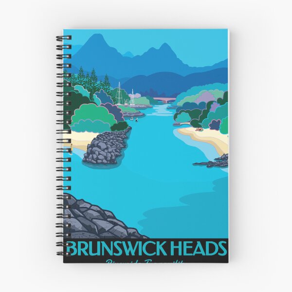 Item preview, Brunswick Heads Vintage Style Travel Art, Near Byron Bay, Australia designed and sold by Jazznote.