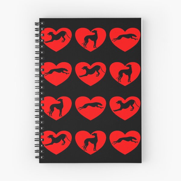 Item preview, Greyt Greyhound Love - Corazones rojos sobre negro designed and sold by GreytGraphicals.