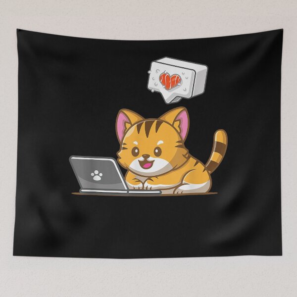 Item preview, Sushi Cats On Computer Apparel Funny Gag Idea designed and sold by raifordlyssa.