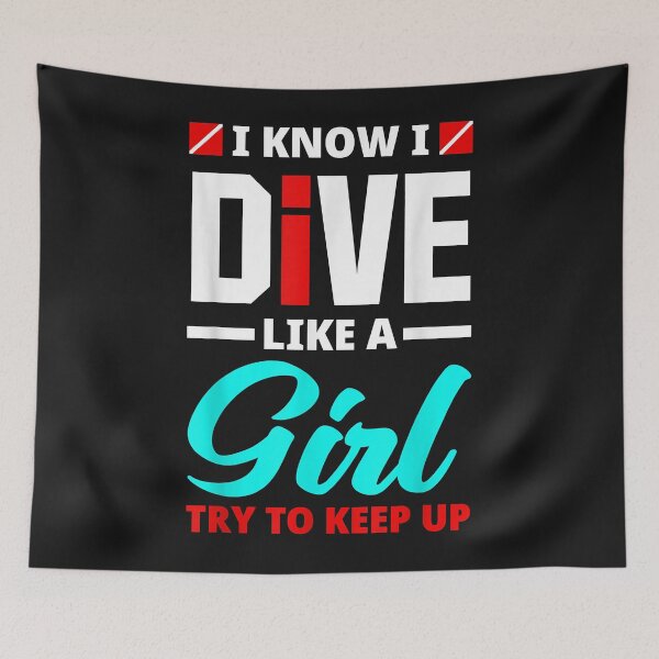 Item preview, Womens I Know I Dive Like A Girl Funny Scuba Diving Diver designed and sold by AdrienDierckx.