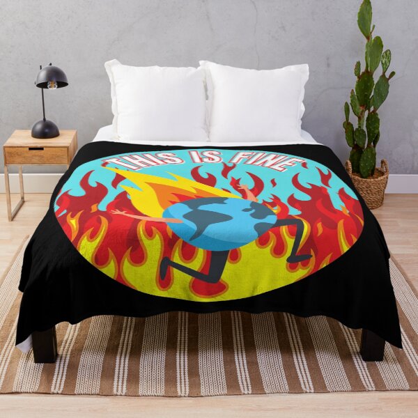 Item preview, This Is Fine Planet Is on Fire Climate Change Anxiety designed and sold by Nathalie Aynié.
