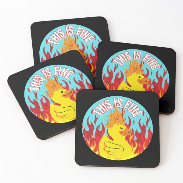 Item preview, This Is Fine Funny Duck on Fire Design designed and sold by Nathalie Aynié.