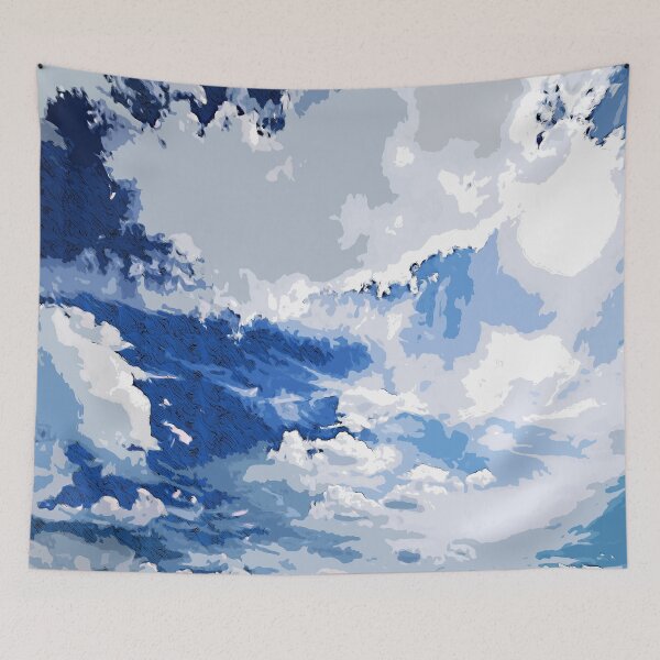 Item preview, White clouds in the blue sky color art  designed and sold by artdragongift 15.