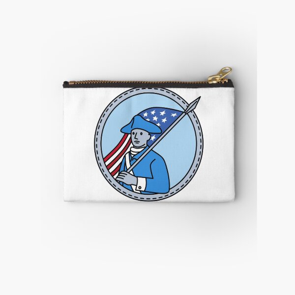 Artikelvorschau, Amerikanischer revolutionärer Soldat Flag Circle Mono Line entworfen und verkauft von patrimonio.
