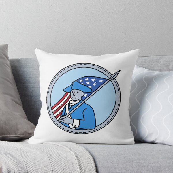 Artikelvorschau, Amerikanischer revolutionärer Soldat Flag Circle Mono Line entworfen und verkauft von patrimonio.