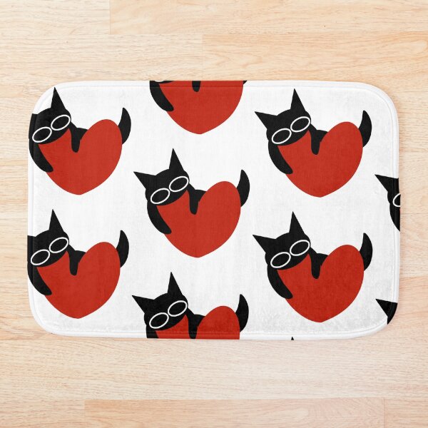 Item preview, gato negro con corazón designed and sold by Noofshop.