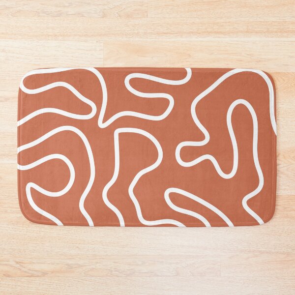 Item preview, Squiggle Maze Minimalist Abstract Pattern in Rust Earth designed and sold by kierkegaard.