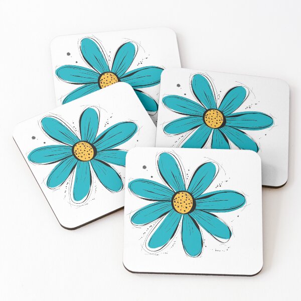 Item preview, Trending Daisy Flower teal inky art, designed and sold by TheArtyApples.