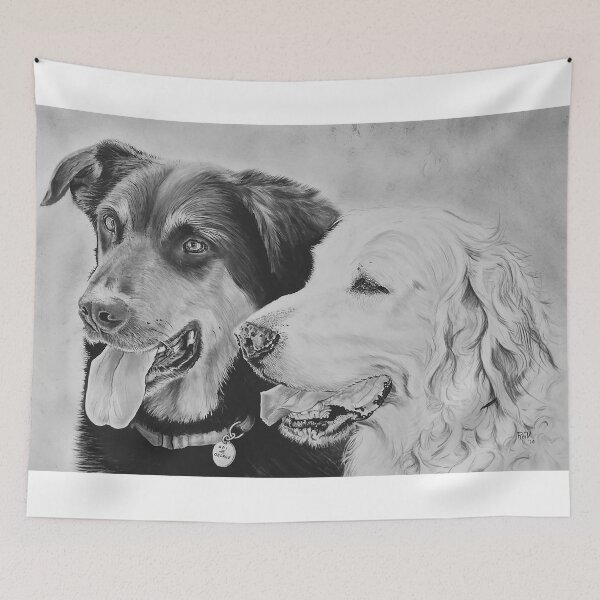 Item preview, "Opi and George" - Dog portraits designed and sold by RmvPortraitsArt.