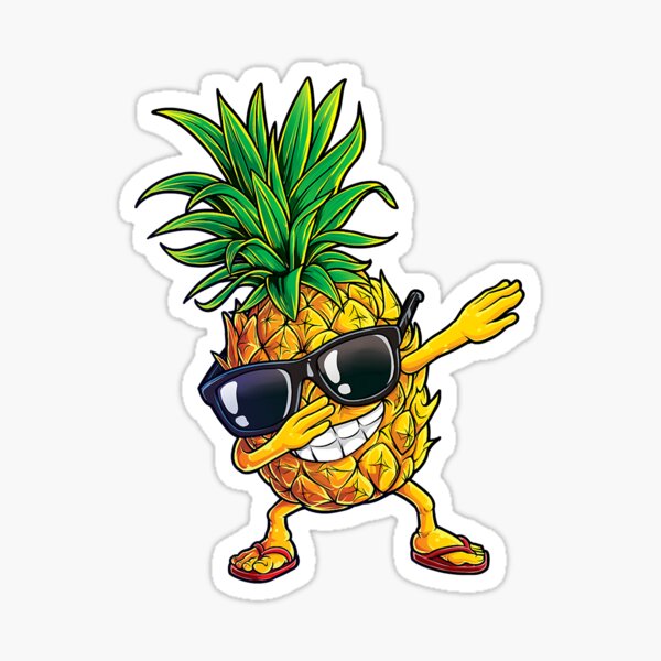 Lekrock Shop This Is My Hawaiian Shirt, Dabbing Pineapple, Tropical Summer Tee Sticker