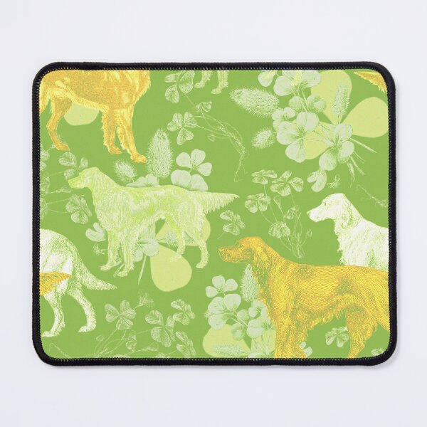 Item preview, Dogs Walk on the Green Meadow with The Clover Leaf - Colorful Animal & Floral Pattern designed and sold by CanisArtStudio.