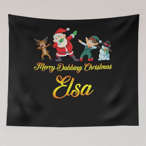 Item preview, Elsa Name - Dabbing Santa Claus Elf Reindeer Snowman -  Merry Dabbing Christmas Elsa designed and sold by BOBIGHT.