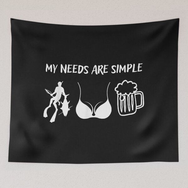 Item preview, My Needs Are Simple Spearfishing Bikini Beer Humor Costume designed and sold by AdrienDierckx.