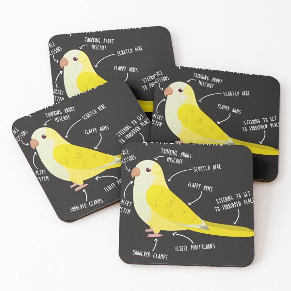 Item preview, Anatomy of a Lutino Quaker Parrot Classic designed and sold by paulaemeliaur.