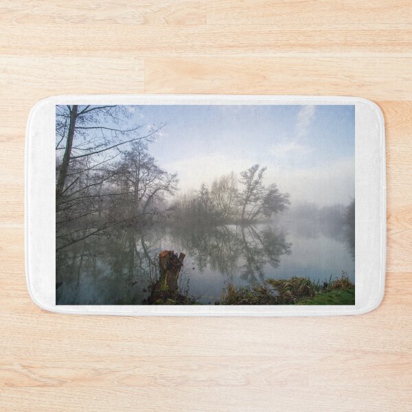 Item preview, Misty January morning on the river Teme Ludlow designed and sold by HalcyonPrints.
