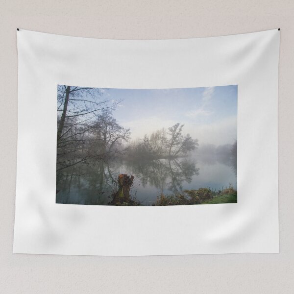 Item preview, Misty January morning on the river Teme Ludlow designed and sold by HalcyonPrints.