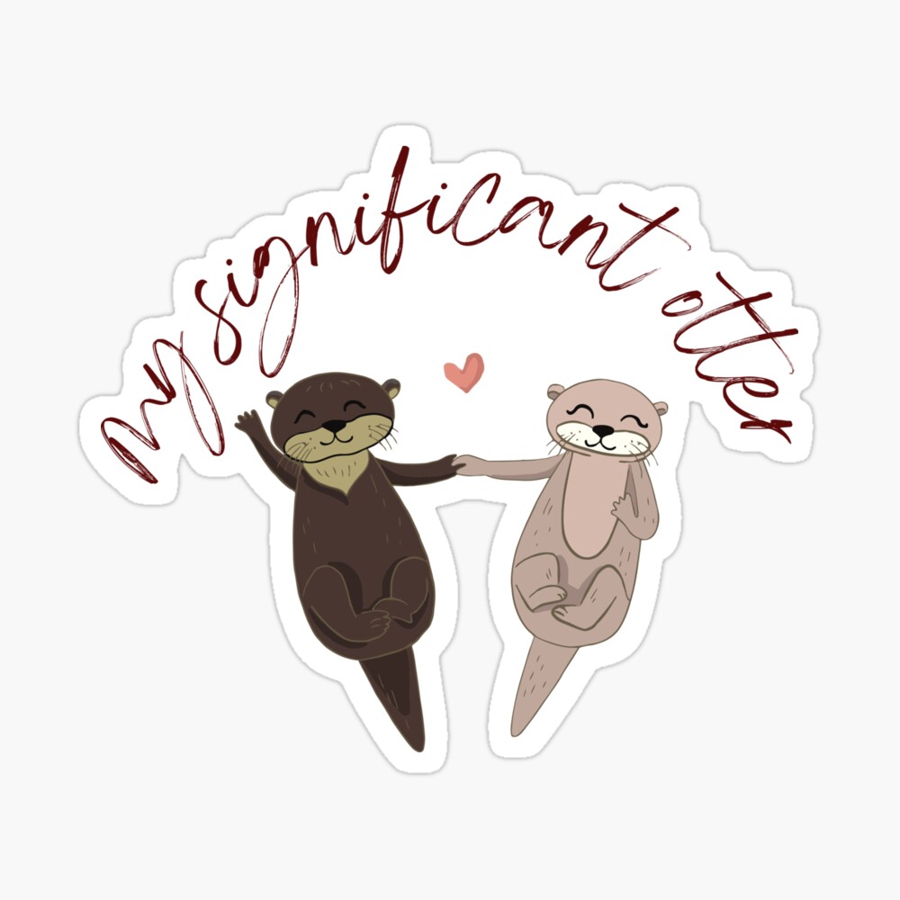 Ziwenhu Cute Holding Hands Otters Valentines Day Gift, To My Significant  Otter Pun Card…