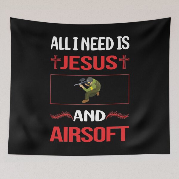 Aperçu de l'œuvre Drôle Jésus Airsoft créée et vendue par FifineCroteau.