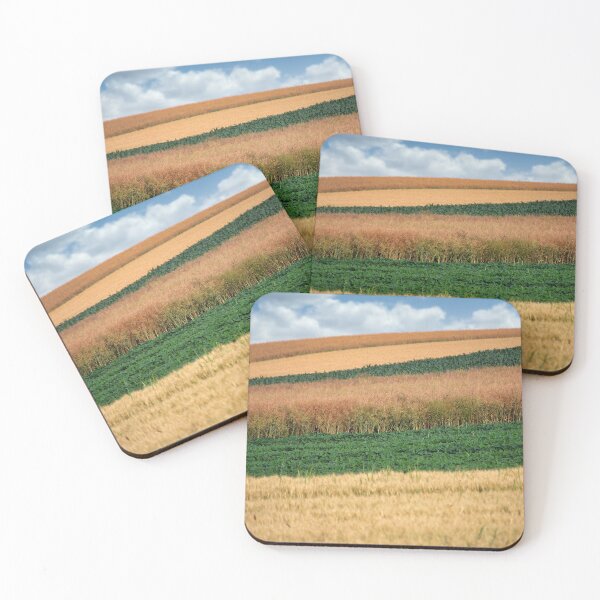 Item preview, soybean and wheat fields in springtime landscape designed and sold by goceris.
