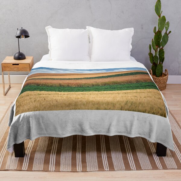 Item preview, soybean and wheat fields in springtime landscape designed and sold by goceris.