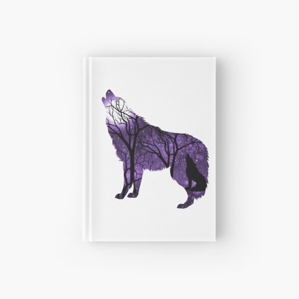 Howling Wild Wolf - Purple Hardcover Journal