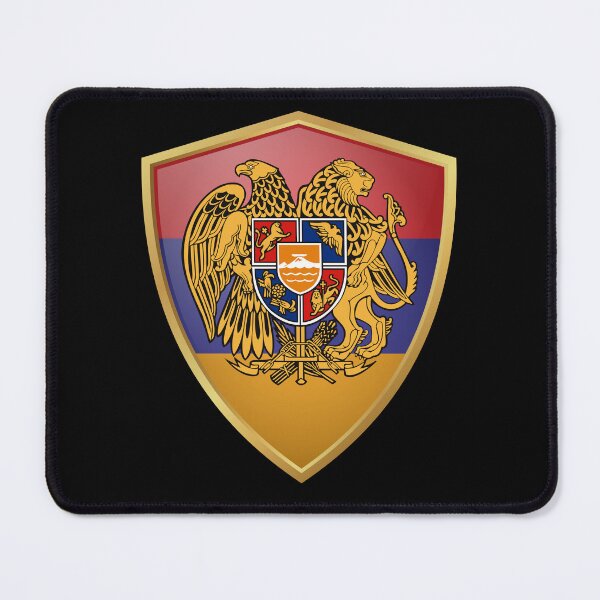 Item preview, Armenia Flag Vector With Gold Shield Frame designed and sold by BarevWear.