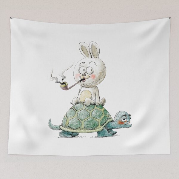 Item preview, A clever rabbit on the turtle's back. designed and sold by artredstar.