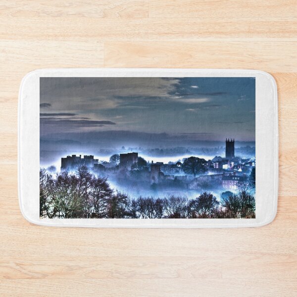 Item preview, January 2022 surreal view of Ludlow in the mist  designed and sold by HalcyonPrints.