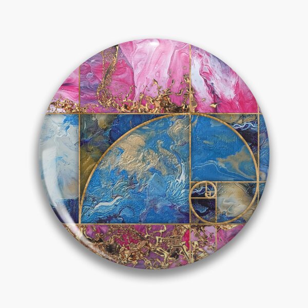 Item preview, Golden Spiral - Acrylic Pour and gold designed and sold by k9printart.