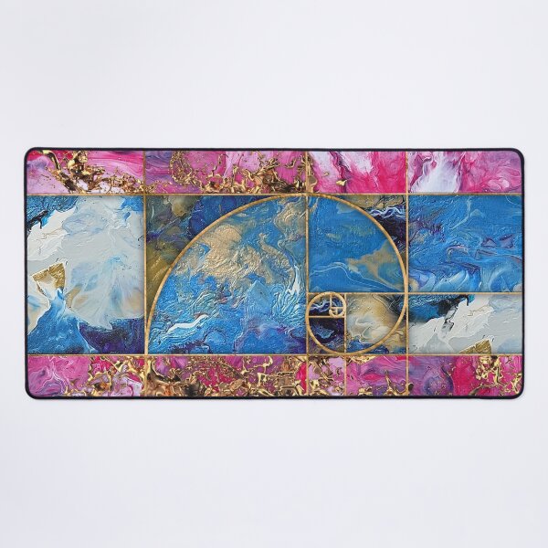 Item preview, Golden Spiral - Acrylic Pour and gold designed and sold by k9printart.
