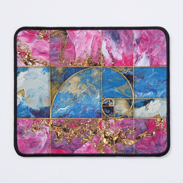 Item preview, Golden Spiral - Acrylic Pour and gold designed and sold by k9printart.