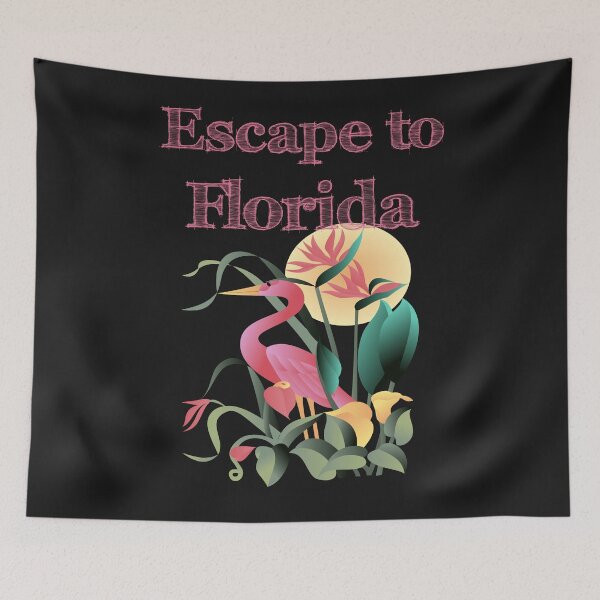 Item preview, Escape to Florida flamingo and green plant design designed and sold by Areashor.