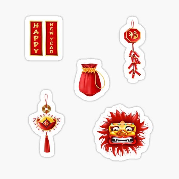 Lunar New Year Chinese new year 2022 Year of the Zodiac Tiger pack Sticker