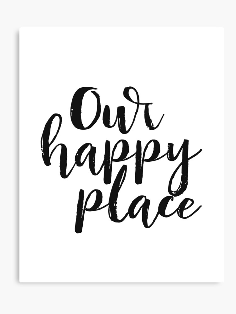 Printable | Art and Happy Large Quote Printable Wall Canvas Love White Place Decor Black Print Our Quote  Poster Kitchen Kitchen