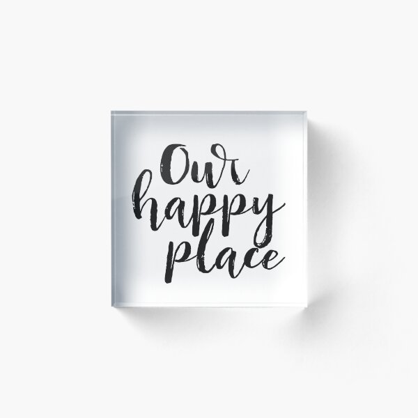 Kitchen Decor Printable Quote Our Happy Place Printable Kitchen Wall Art Love Quote Black and White Large Poster Acrylic Block
