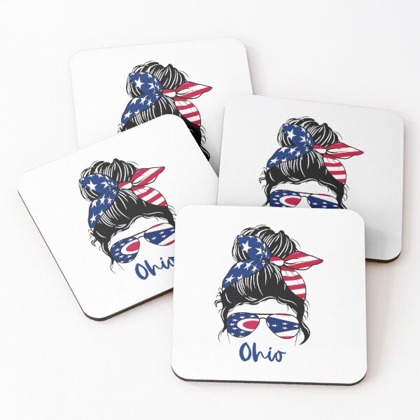 Item preview, Ohio Girl Ohio Flag State Girlfriend messy bun designed and sold by ryanbrian.