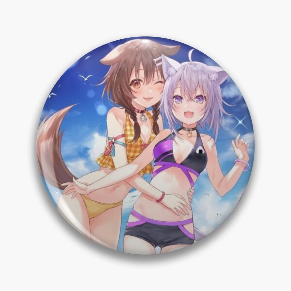 Item preview, Okayu & Korone on a beach  designed and sold by AszaAri.