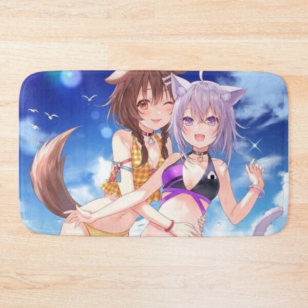 Item preview, Okayu & Korone on a beach  designed and sold by AszaAri.