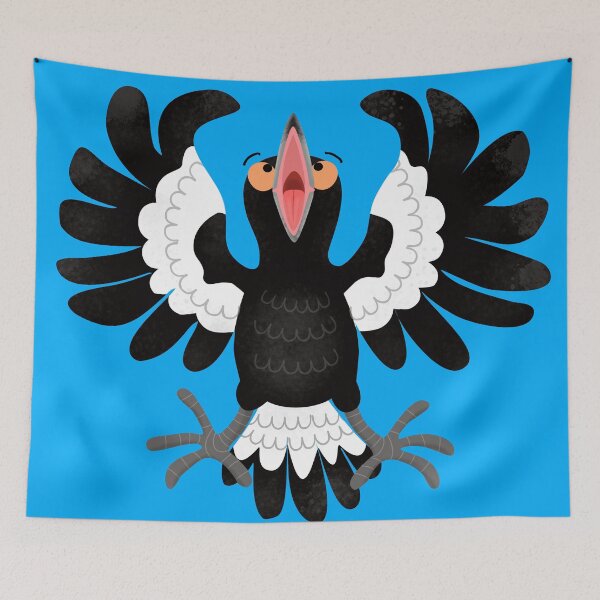 Item preview, Funny Australian magpie cartoon illustration designed and sold by FrogFactory.