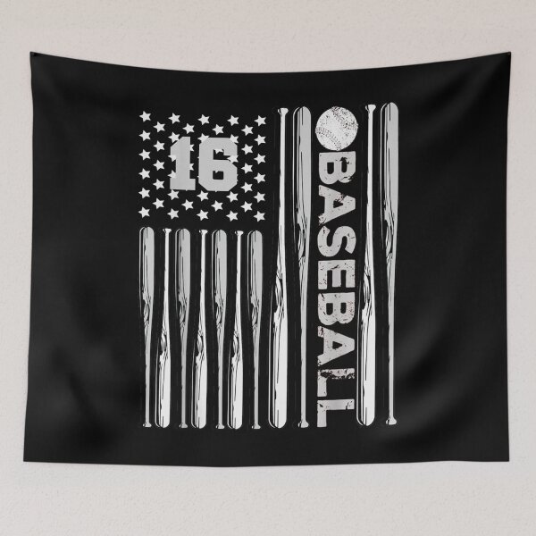 Item preview, Baseball White Bats Number 16 Six N Gray Usa Flag  designed and sold by mchargue12.