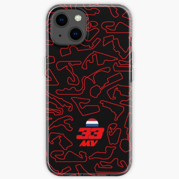 33 MV - Motif de circuits bleu foncé Coque souple iPhone