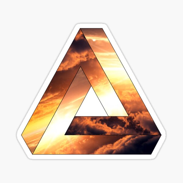 Vista previa del artículo con la obra «Geometría abstracta: Tormenta de fuego de Penrose (naranja ardiente/negro)», diseñado y vendido por ThisLucidLens.