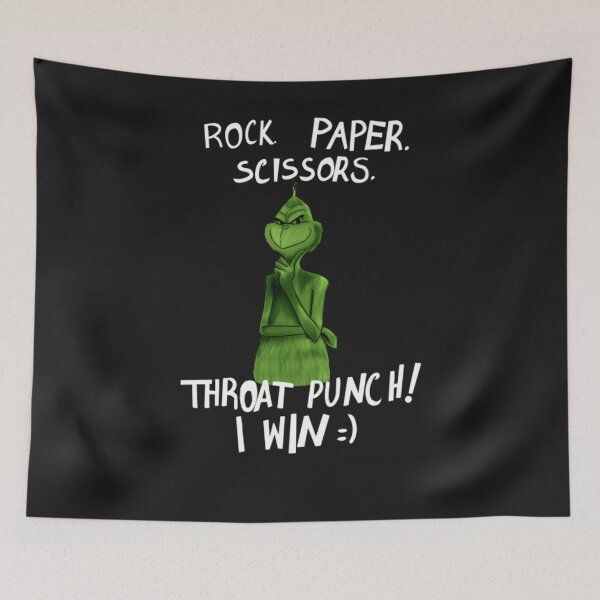 Item preview, Grinch Rock Paper Scissors Throat Punch Playing Rock, Paper, Scissors with The Grinch  designed and sold by QuixdiClothingg.