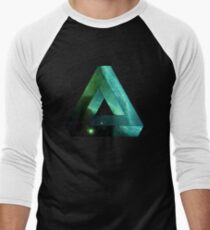 Abstract Geometry: Penrose Nebula (Ethereal Blue/Green) Men's Baseball ¾ T-Shirt
