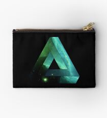 Abstract Geometry: Penrose Nebula (Ethereal Blue/Green) Studio Pouch