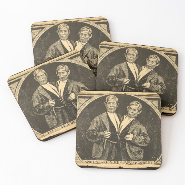 Item preview, A portrait of 'The Siamese Twins' Chang and Eng Bunker, newspaper clipping (1868) designed and sold by monsterplanet.